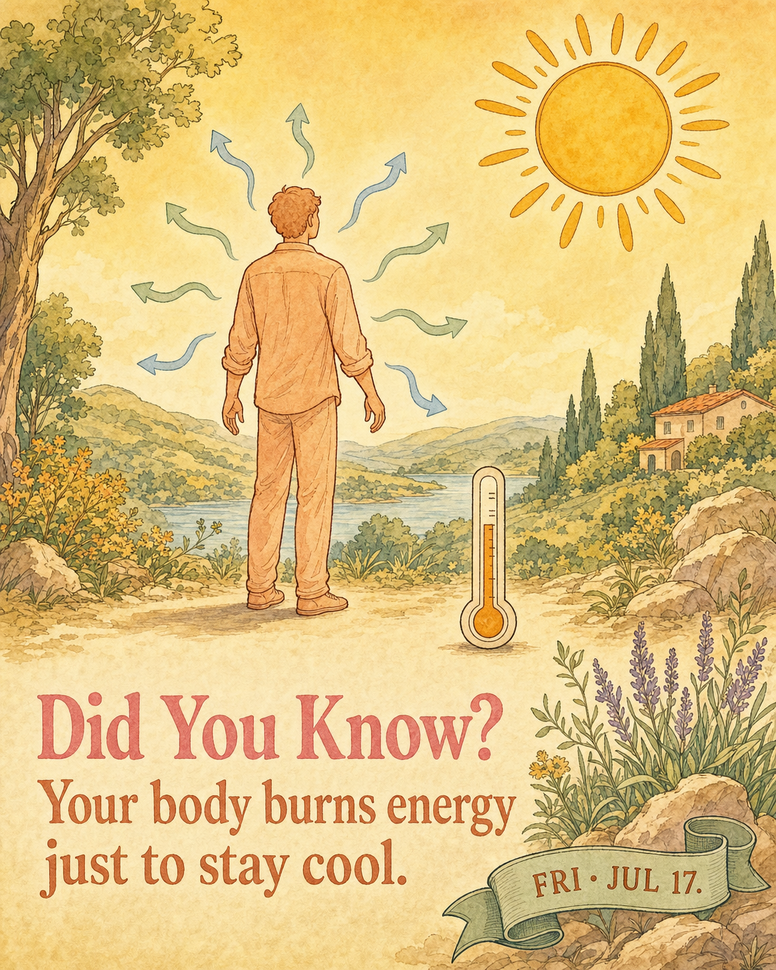 Did you know? Your body burns energy just to stay cool.