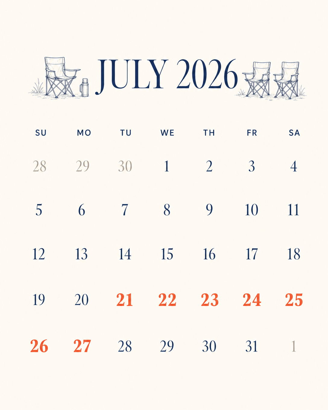 Chiro Connect July 2026 patient wellness calendar.